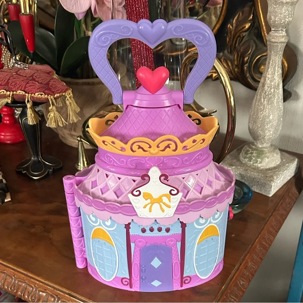 Purple and Pink Toy Castle with Heart Handle